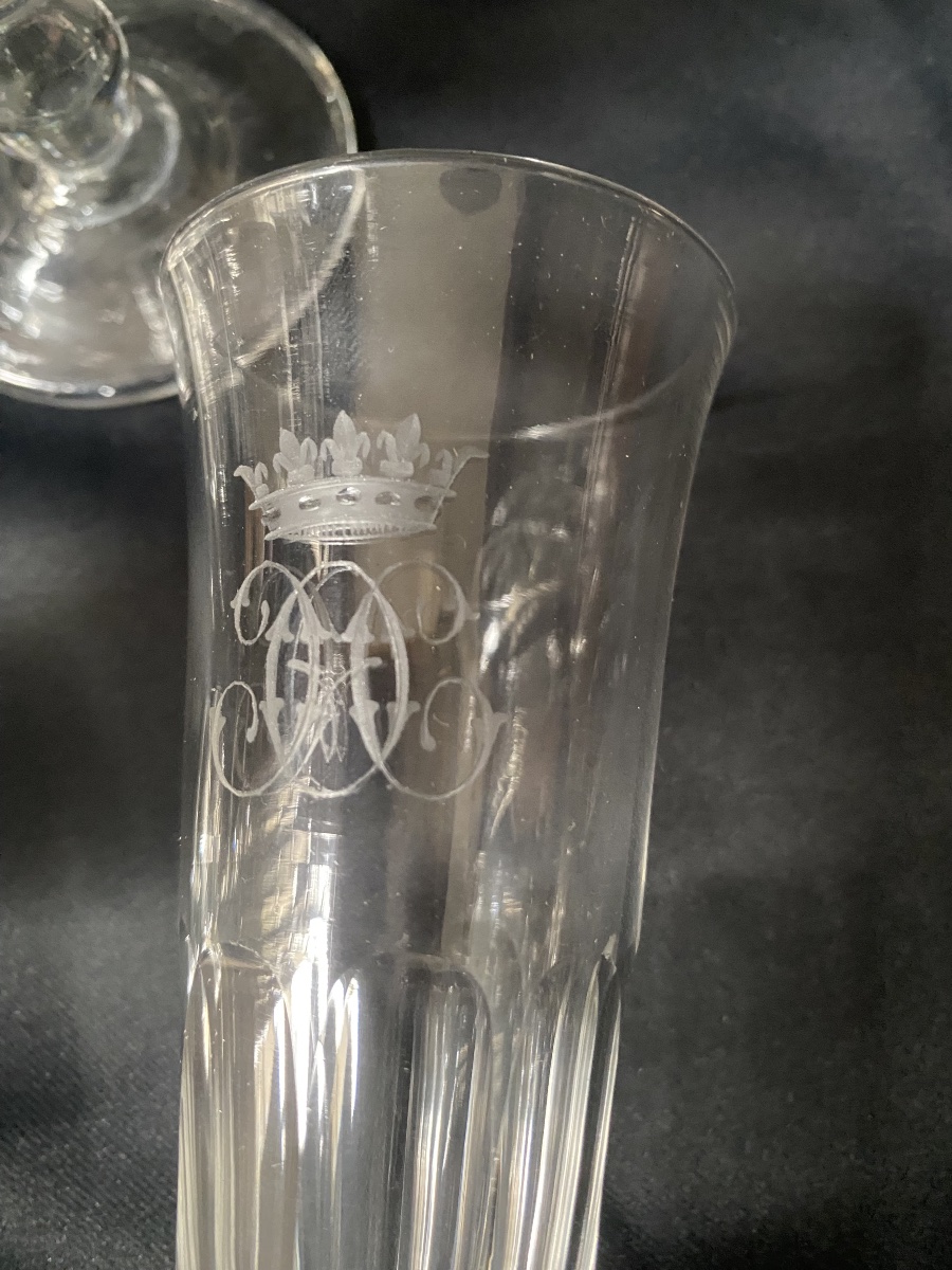 6 Champagne Flutes—henri d'Orléans, Duke Of Aumale. 