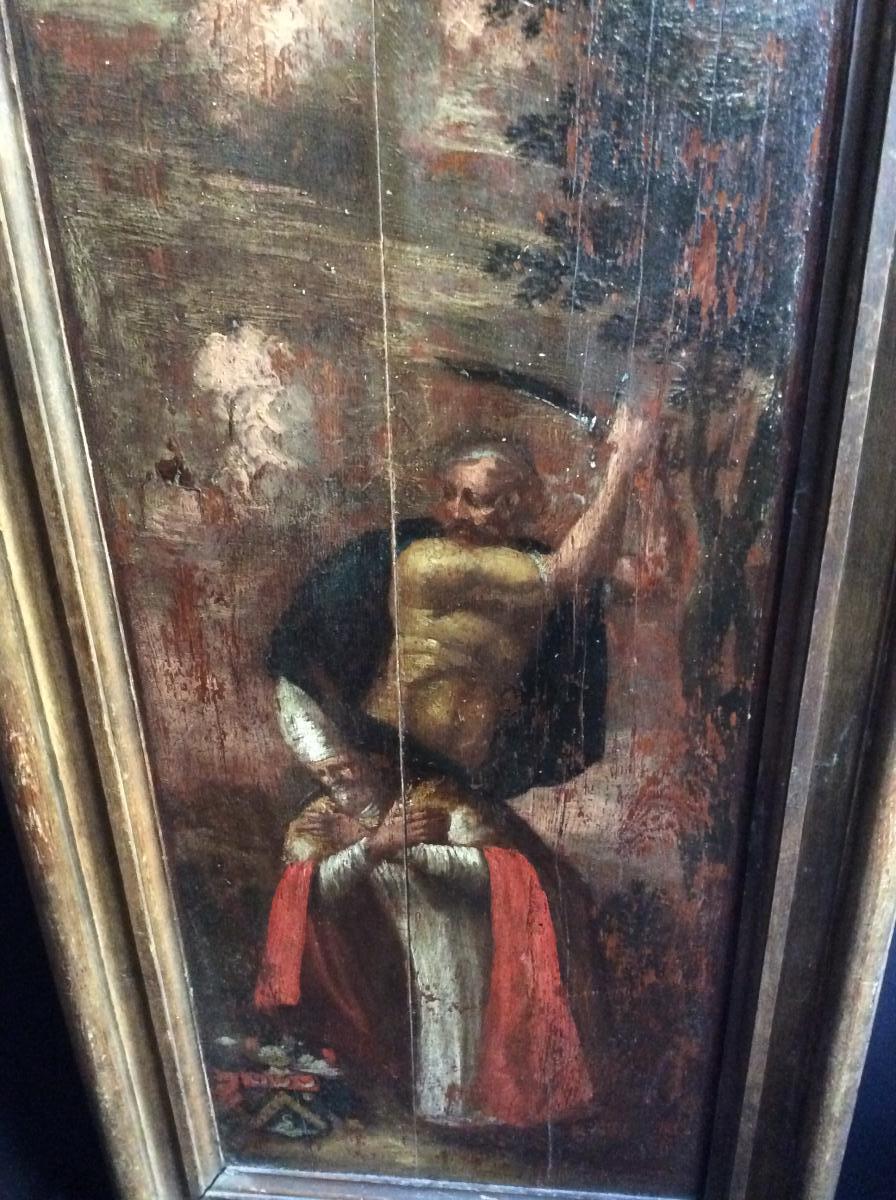 Tableau Scène de martyre, XVII ème siècle. -photo-3