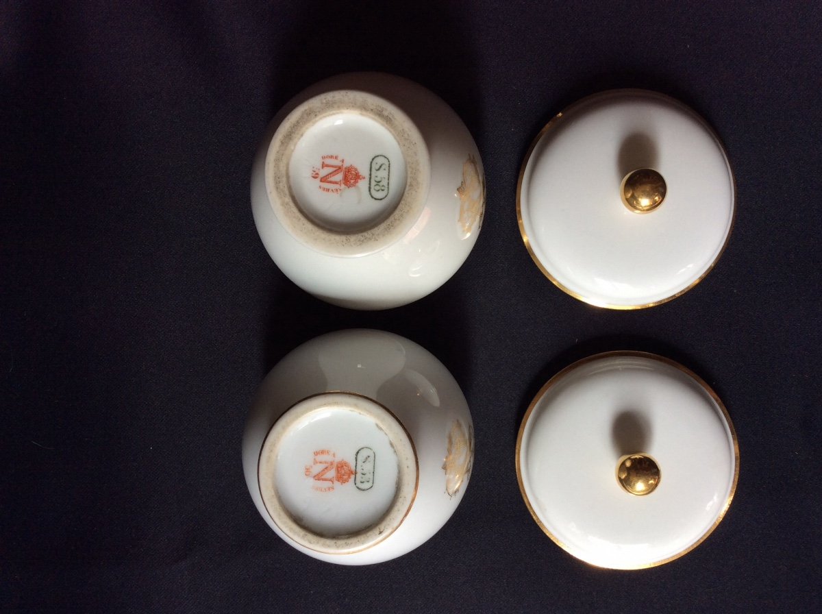 2 Sèvres Porcelain Cream Jars Napoleon III-photo-2