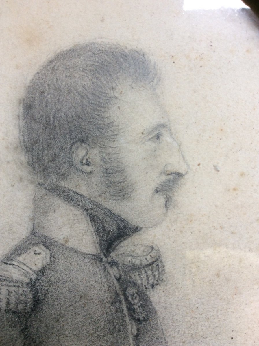 Grande Miniature Portrait D’un Militaire 1840-photo-3