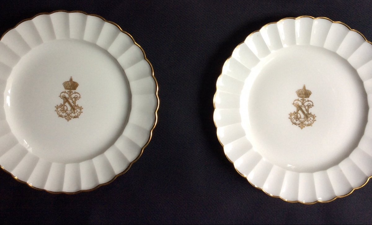 Pair Of Napoleon III Ice Limpets, Sevres Porcelain