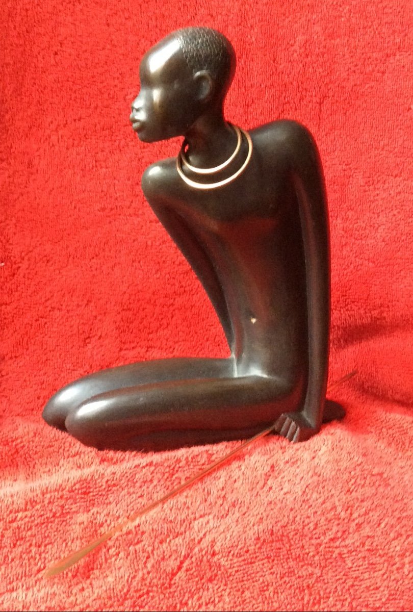HAGENAUER  Guerrier Africain. Bronze.