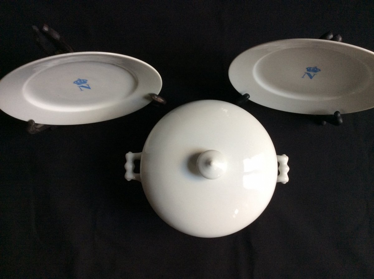 1 Vegetable Dish And 2 Flat Plates Napoleon III-photo-1