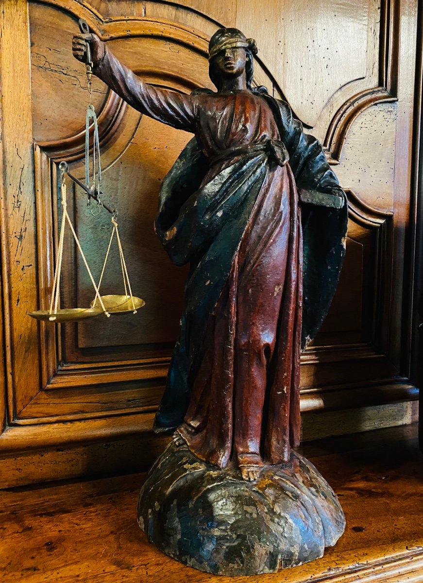Statue Allégorique De La Justice Aveugle, Début Du XIX Eme Siècle -photo-2