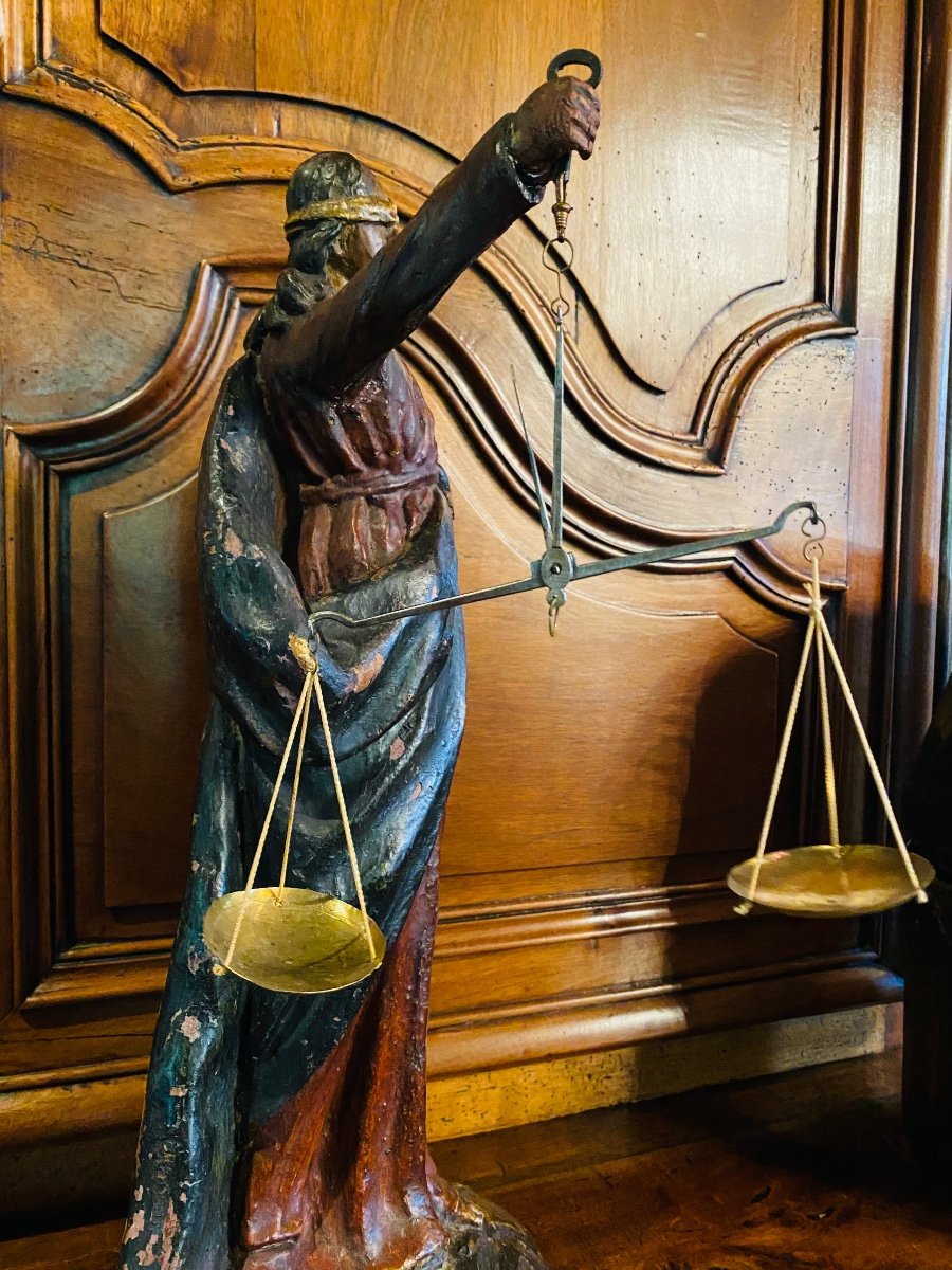 Statue Allégorique De La Justice Aveugle, Début Du XIX Eme Siècle -photo-2