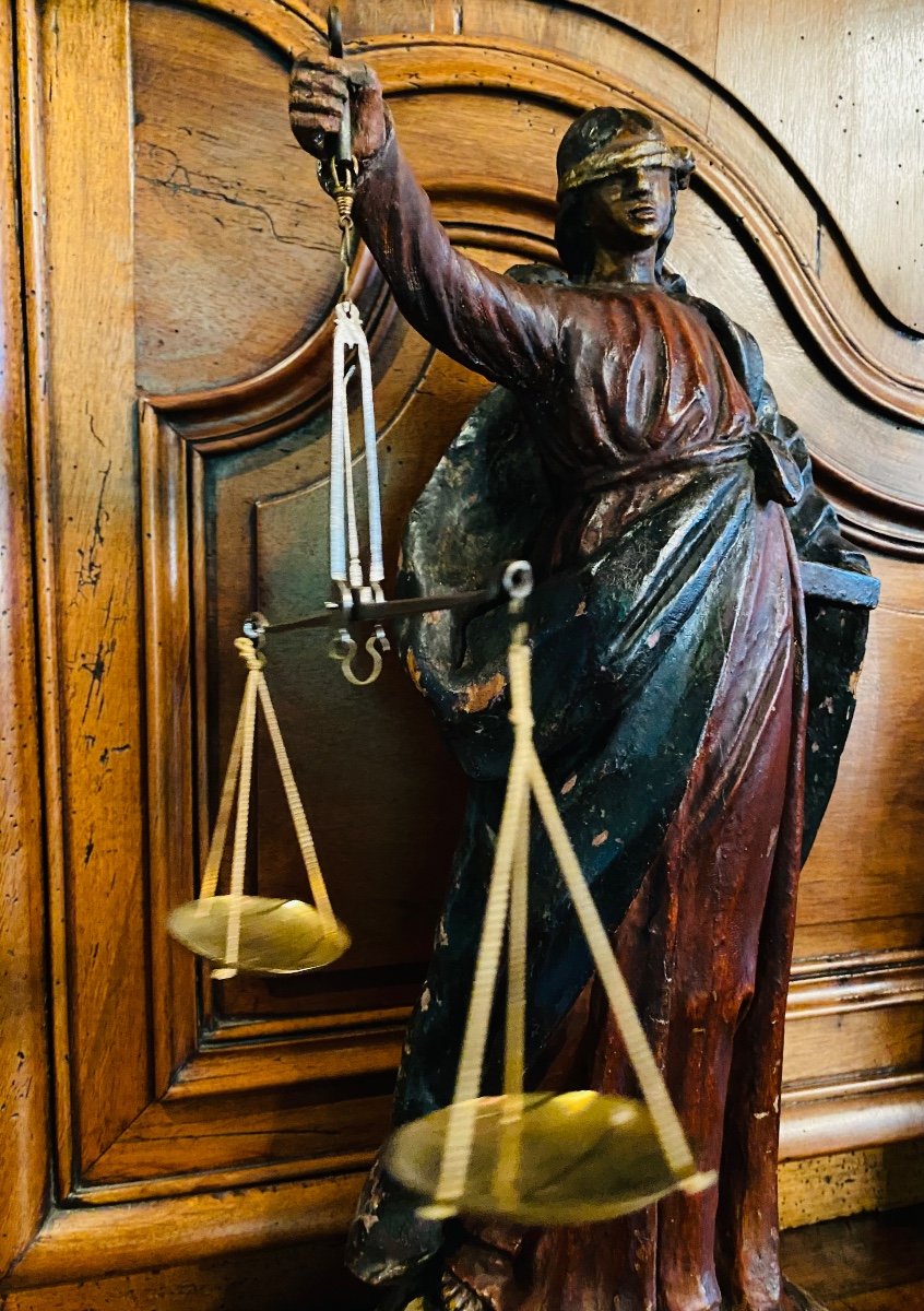 Statue Allégorique De La Justice Aveugle, Début Du XIX Eme Siècle -photo-4