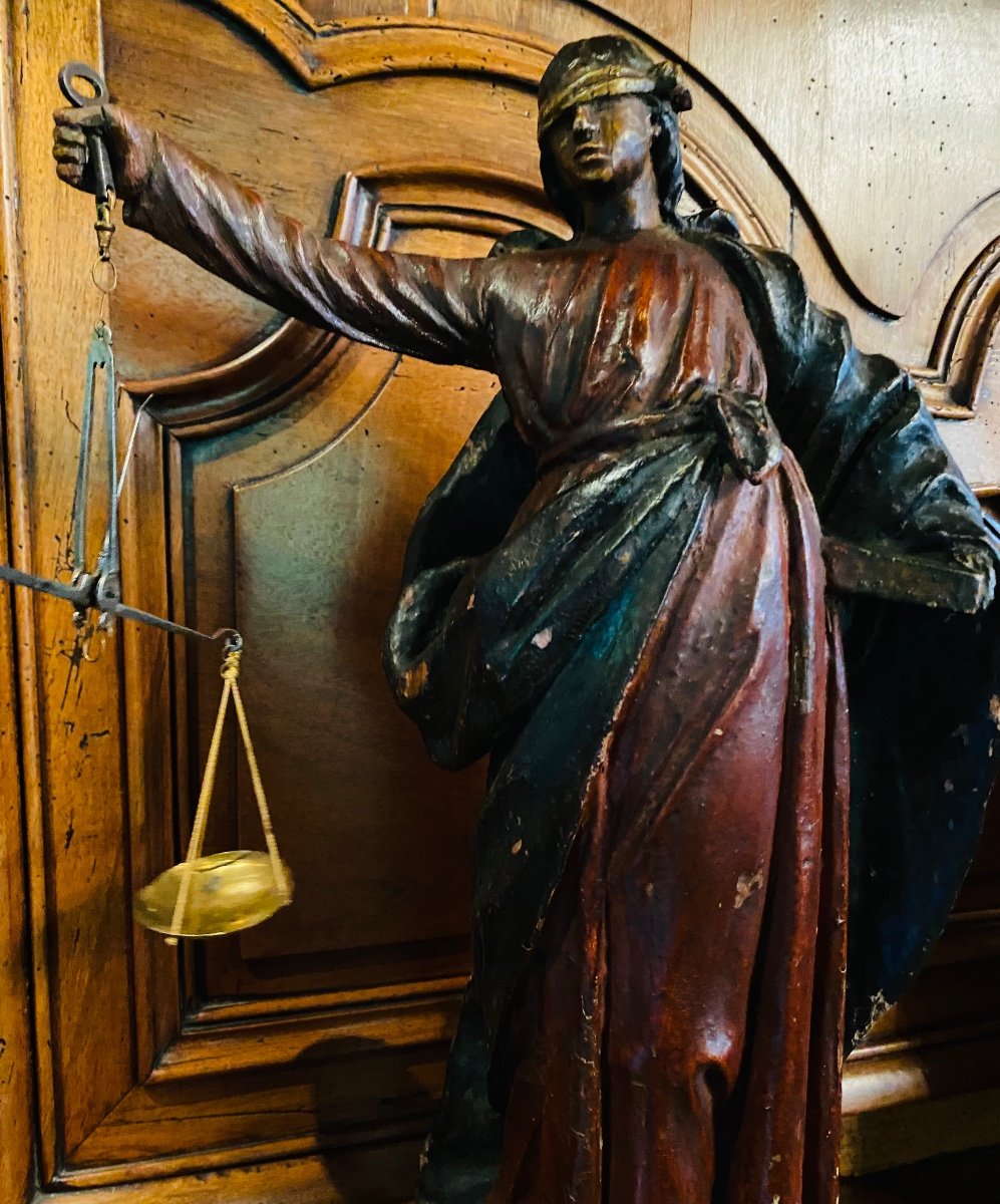 Statue Allégorique De La Justice Aveugle, Début Du XIX Eme Siècle -photo-6