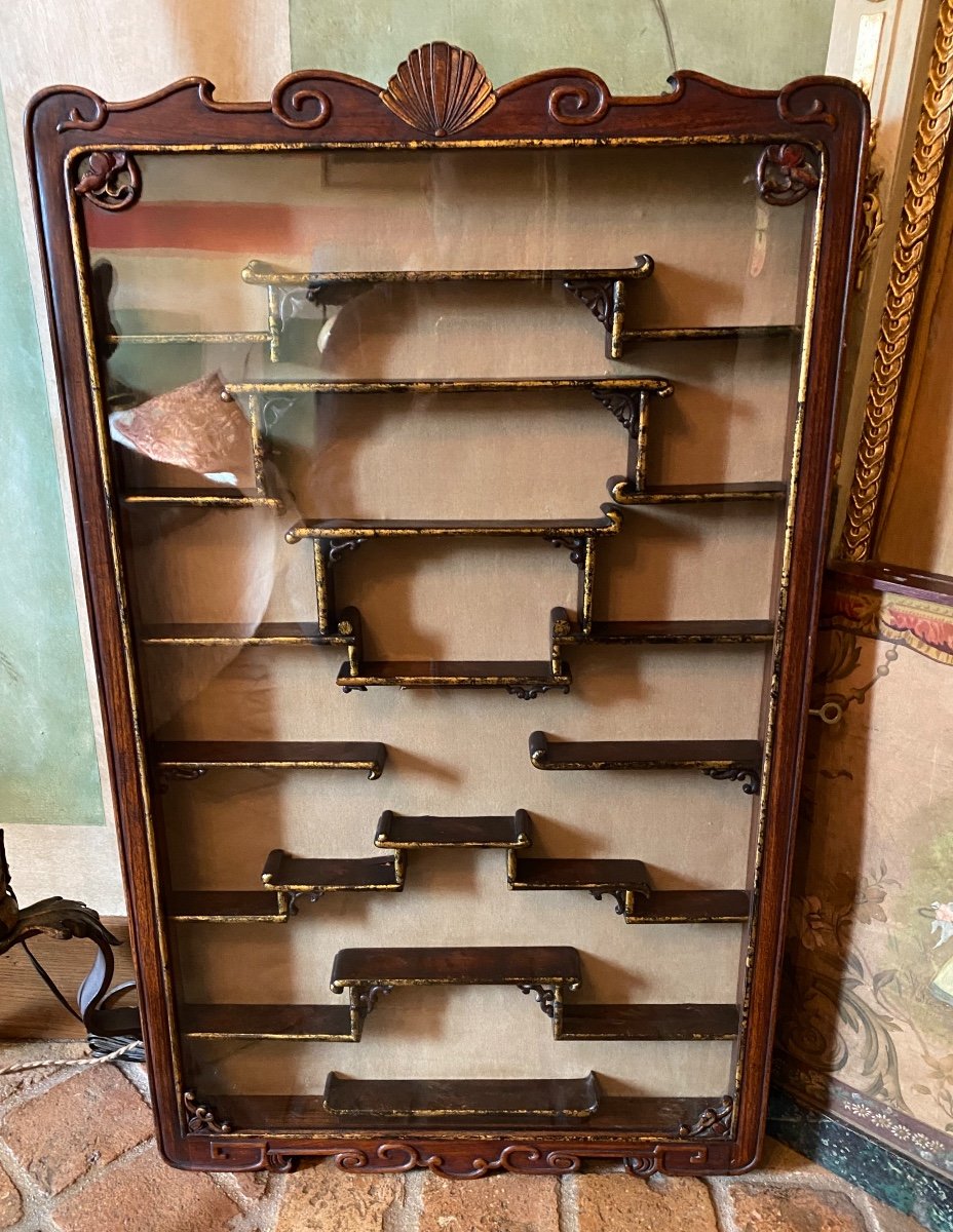 Vitrine De Collectionneur, Chine, Acajou, XX Eme Siècle 