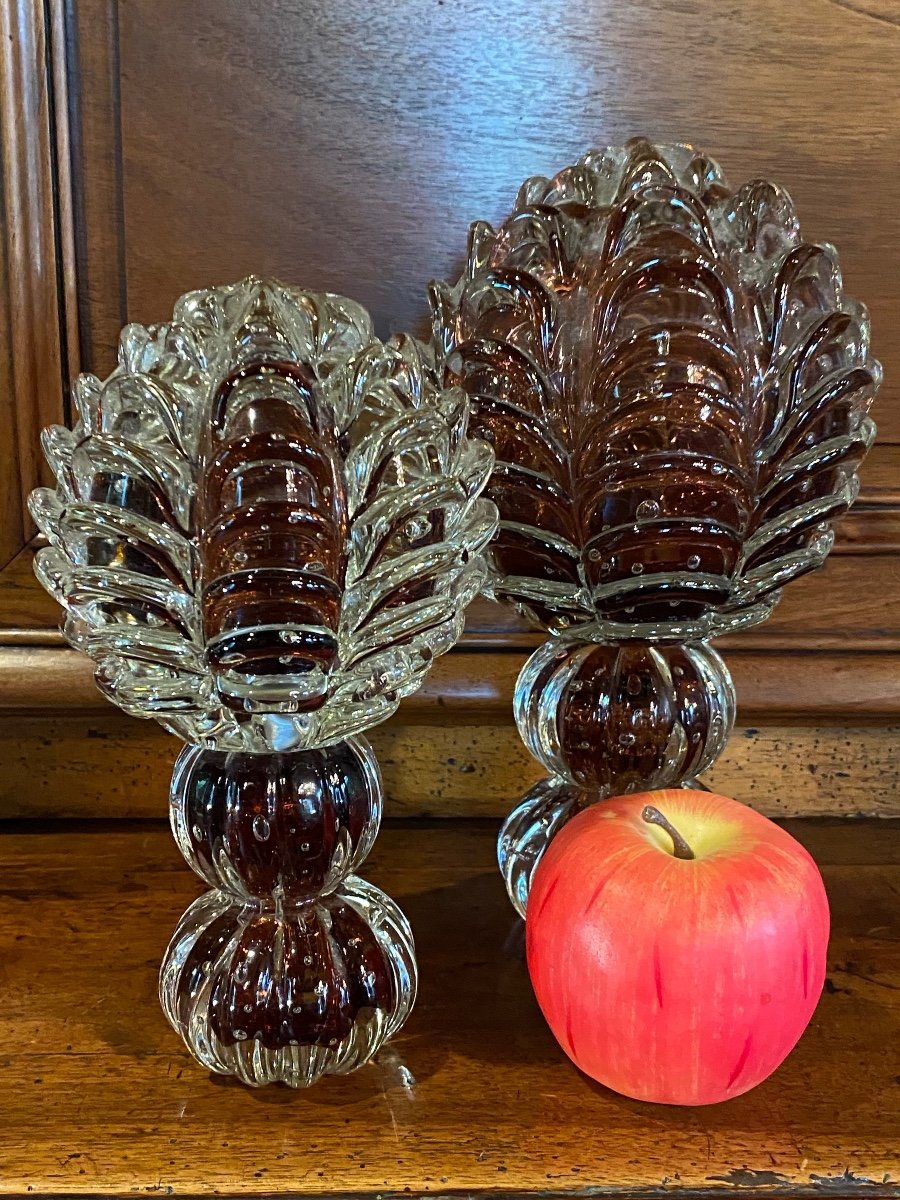 Paire De Boules En Verre De Murano, Circa 1970-1980