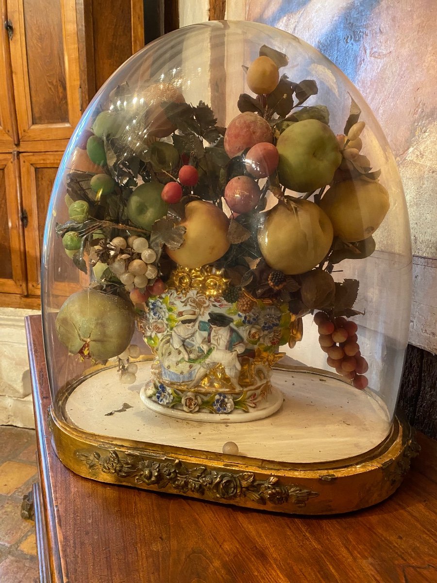 Imposing Globe With Fruits In Wax From The Napoleon III Period-photo-1