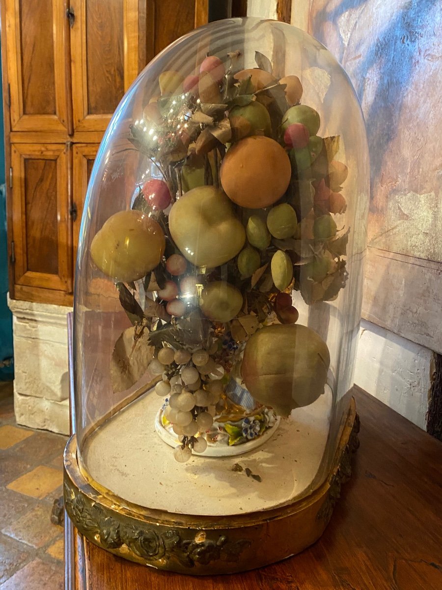 Imposing Globe With Fruits In Wax From The Napoleon III Period-photo-5