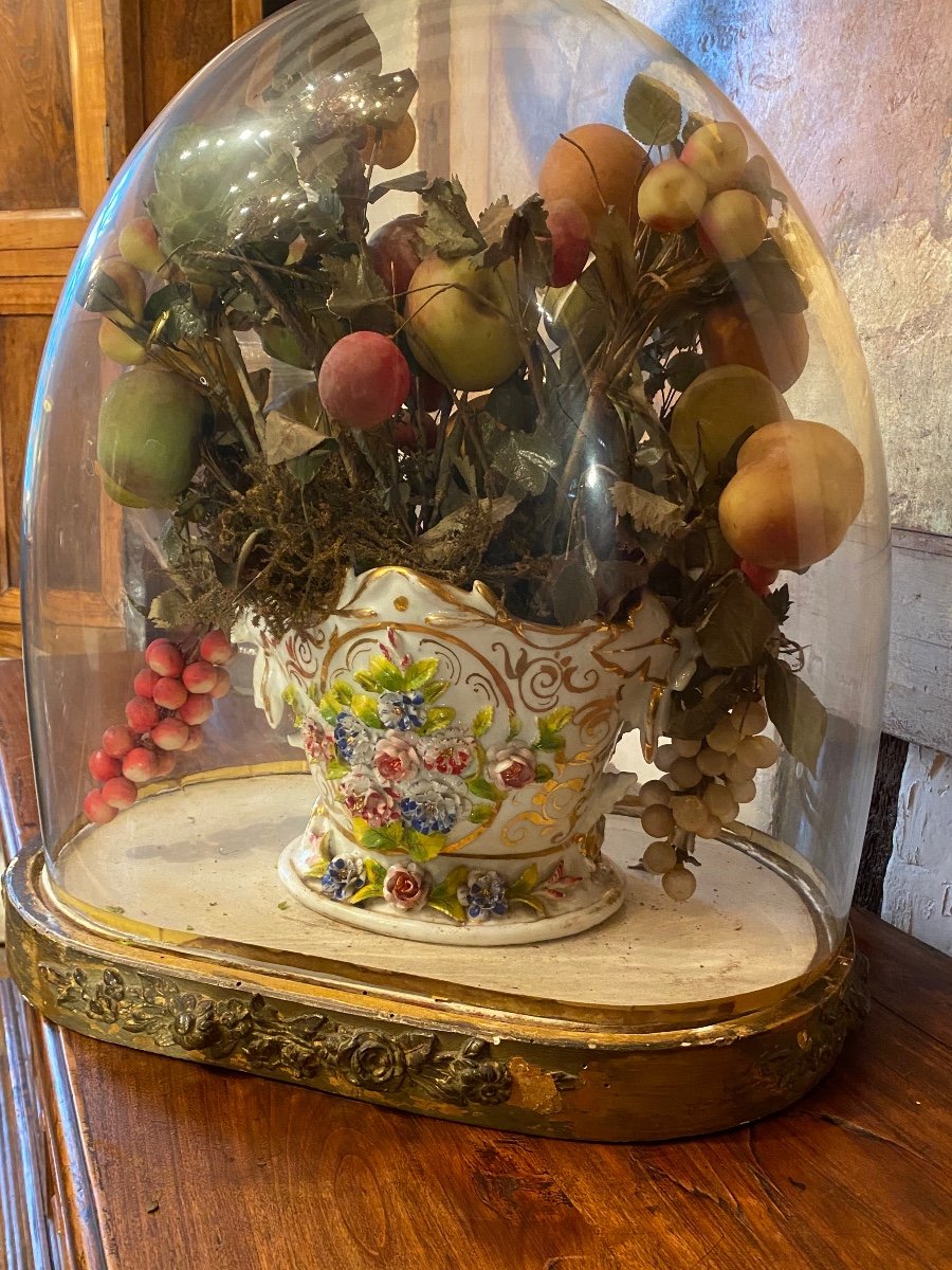 Imposing Globe With Fruits In Wax From The Napoleon III Period-photo-6