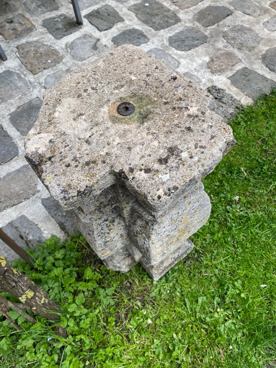 Pedestal In Carved Stone XVIII Eme Century, For Sundial-photo-2