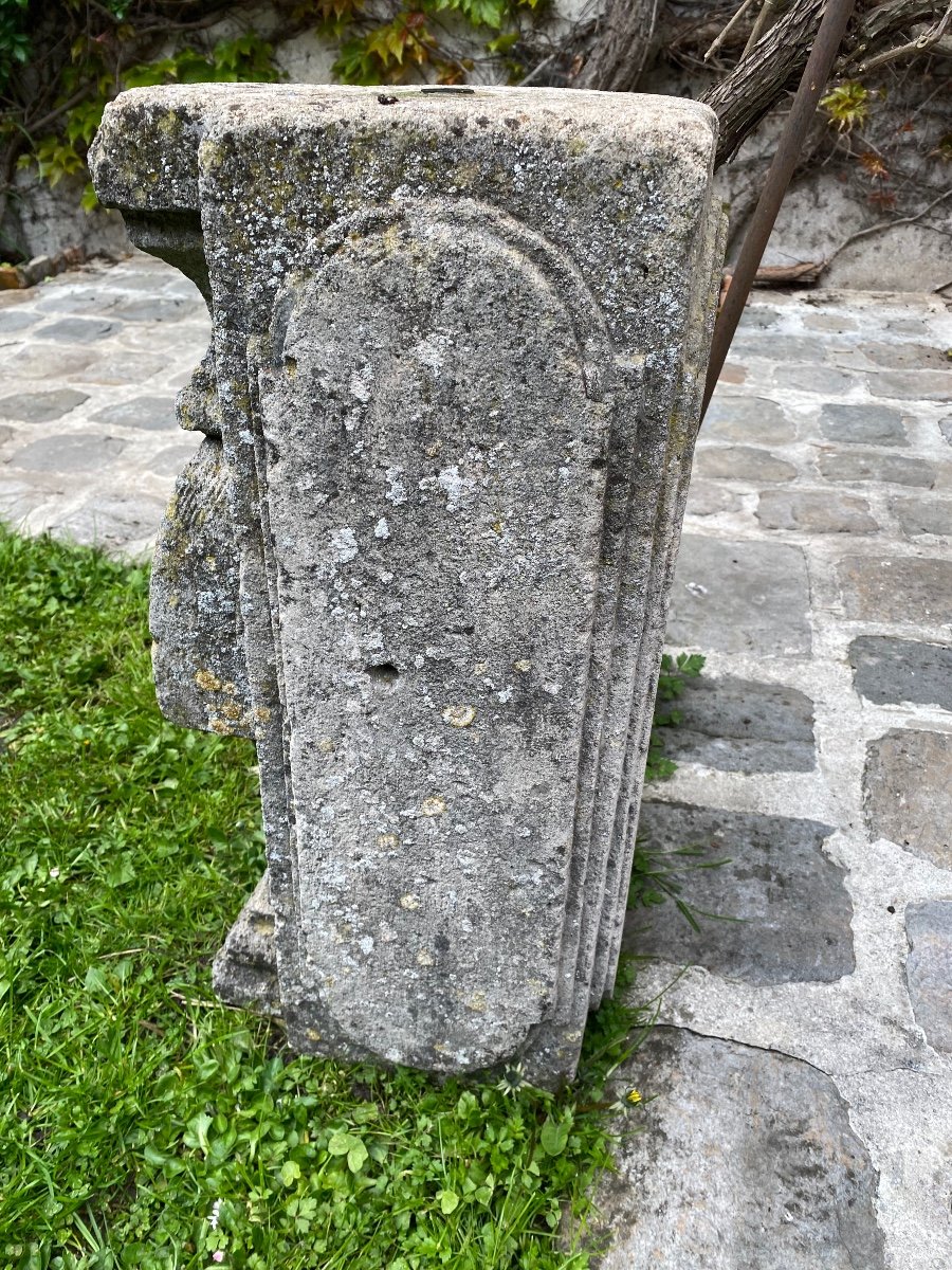 Piédestal En Pierre Sculptée XVIII Eme Siècle , Pour Cadran Solaire -photo-4