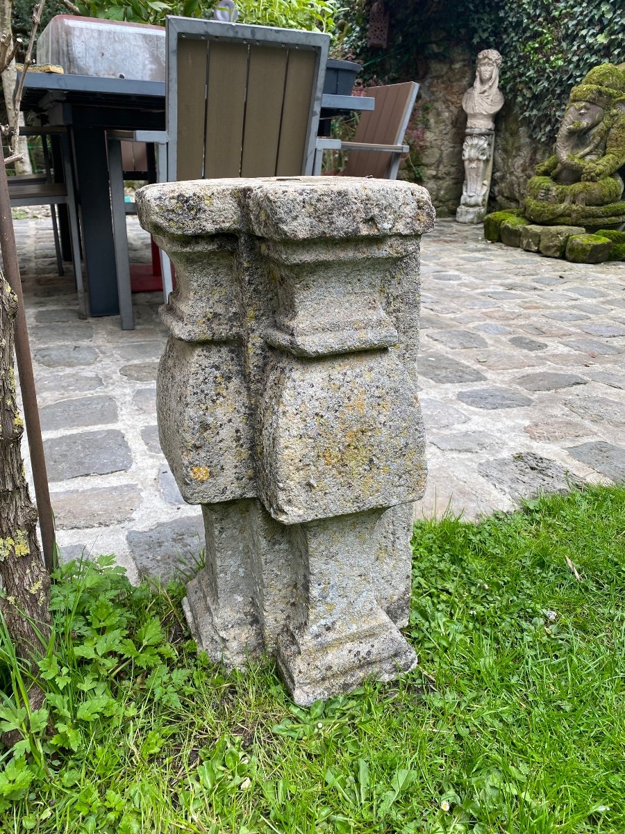 Pedestal In Carved Stone XVIII Eme Century, For Sundial-photo-7