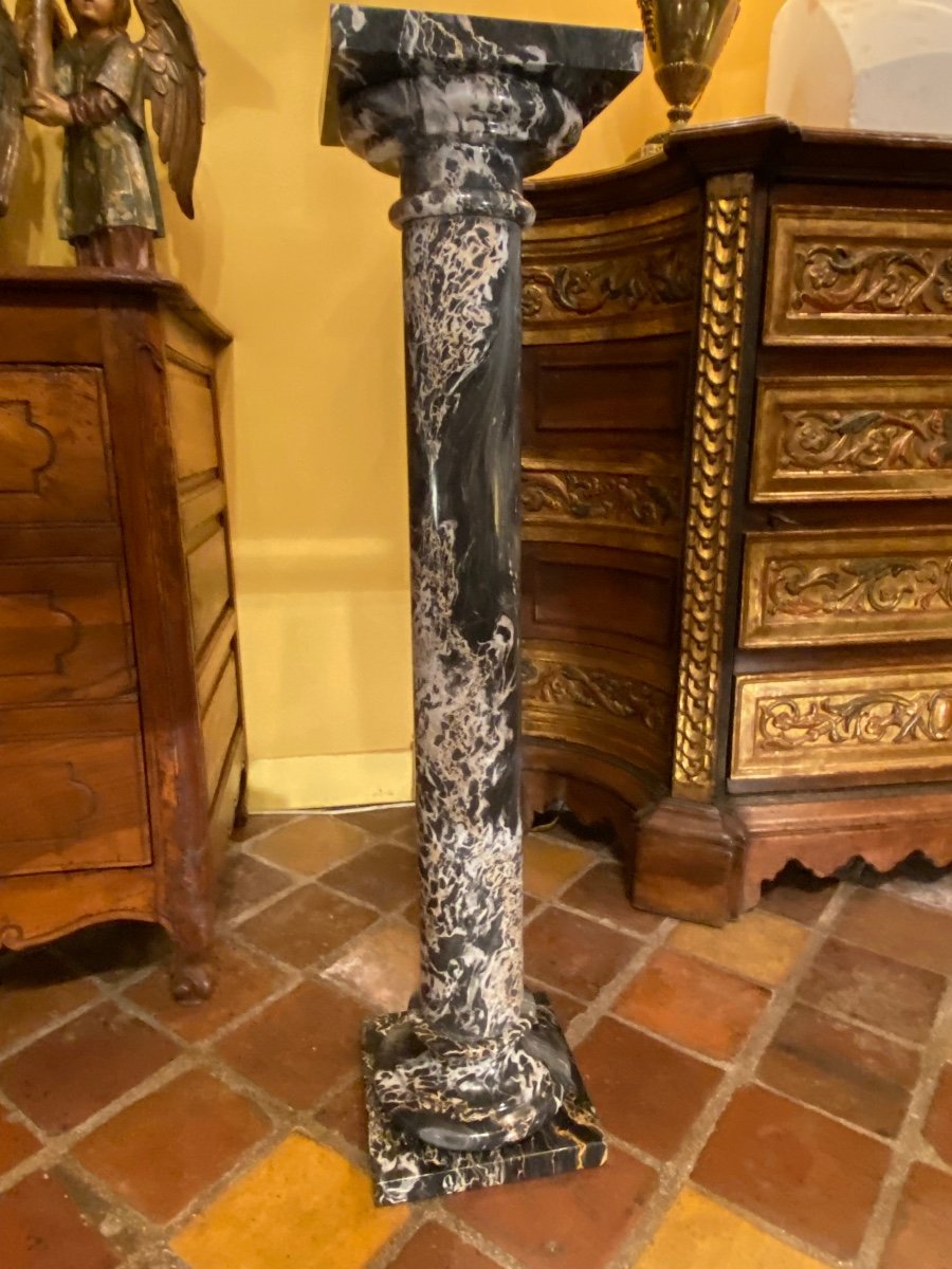 Column In Portor Marble From The XIX Eme Century-photo-2