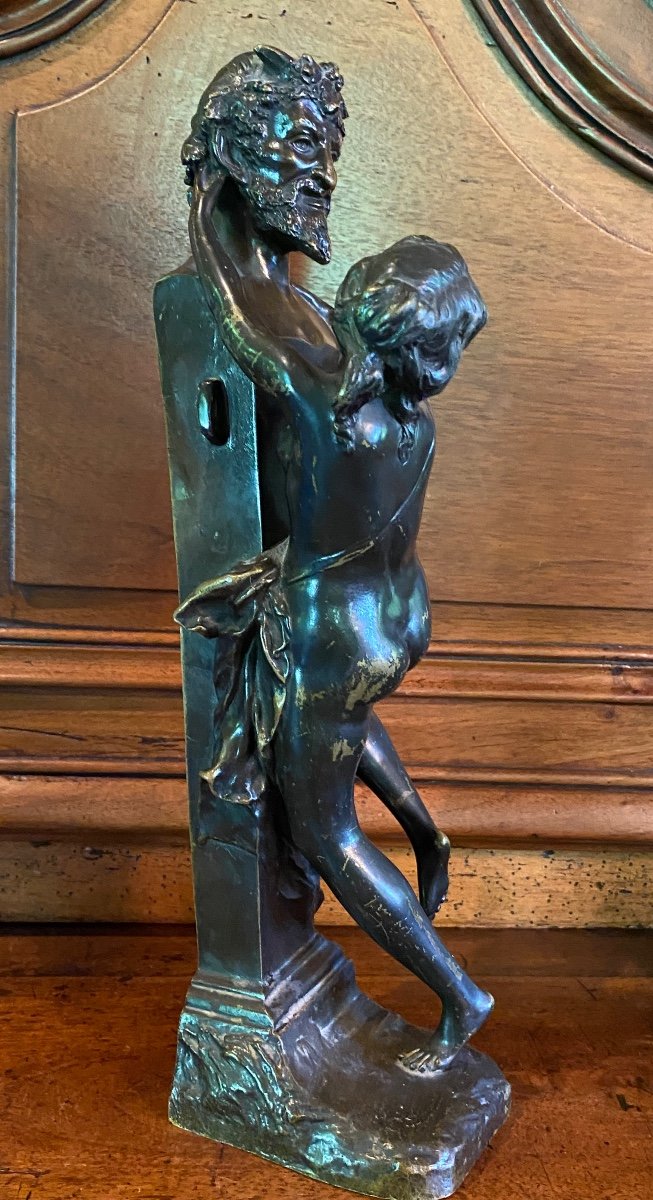 L’offrande à Priape D’après Clodion, Bronze Du XIX Eme Siècle -photo-5