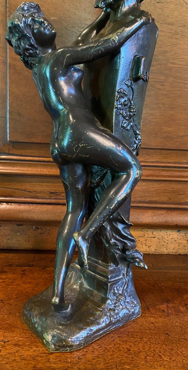 L’offrande à Priape D’après Clodion, Bronze Du XIX Eme Siècle -photo-8