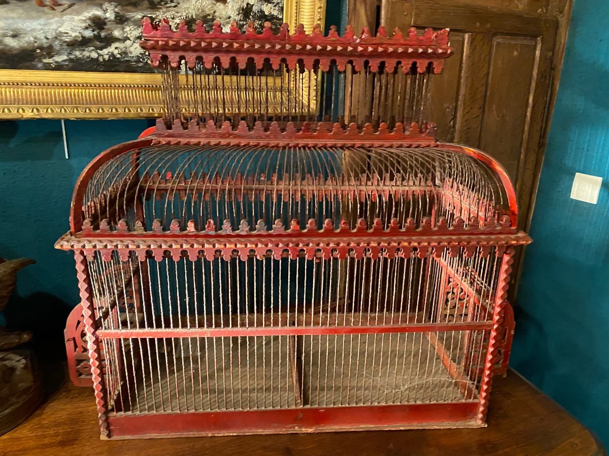 Très Grande Cage à Oiseaux, Pavillon Anglo-indien De La Fin Du XIX Eme Siècle -photo-3