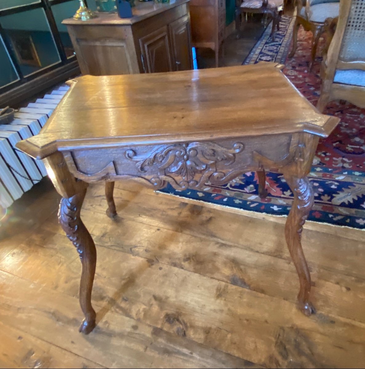 Middle Table In Blond Oak, Liège Beginning Of The XIX Eme Century-photo-4