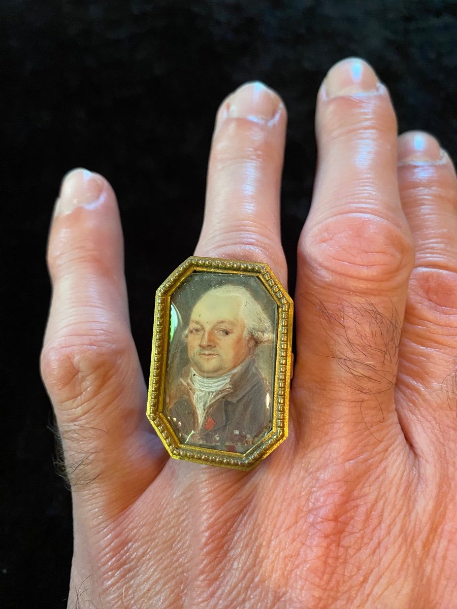 Bague Portrait Du 18 Eme Siècle, Gentilhomme à La Perruque -photo-8