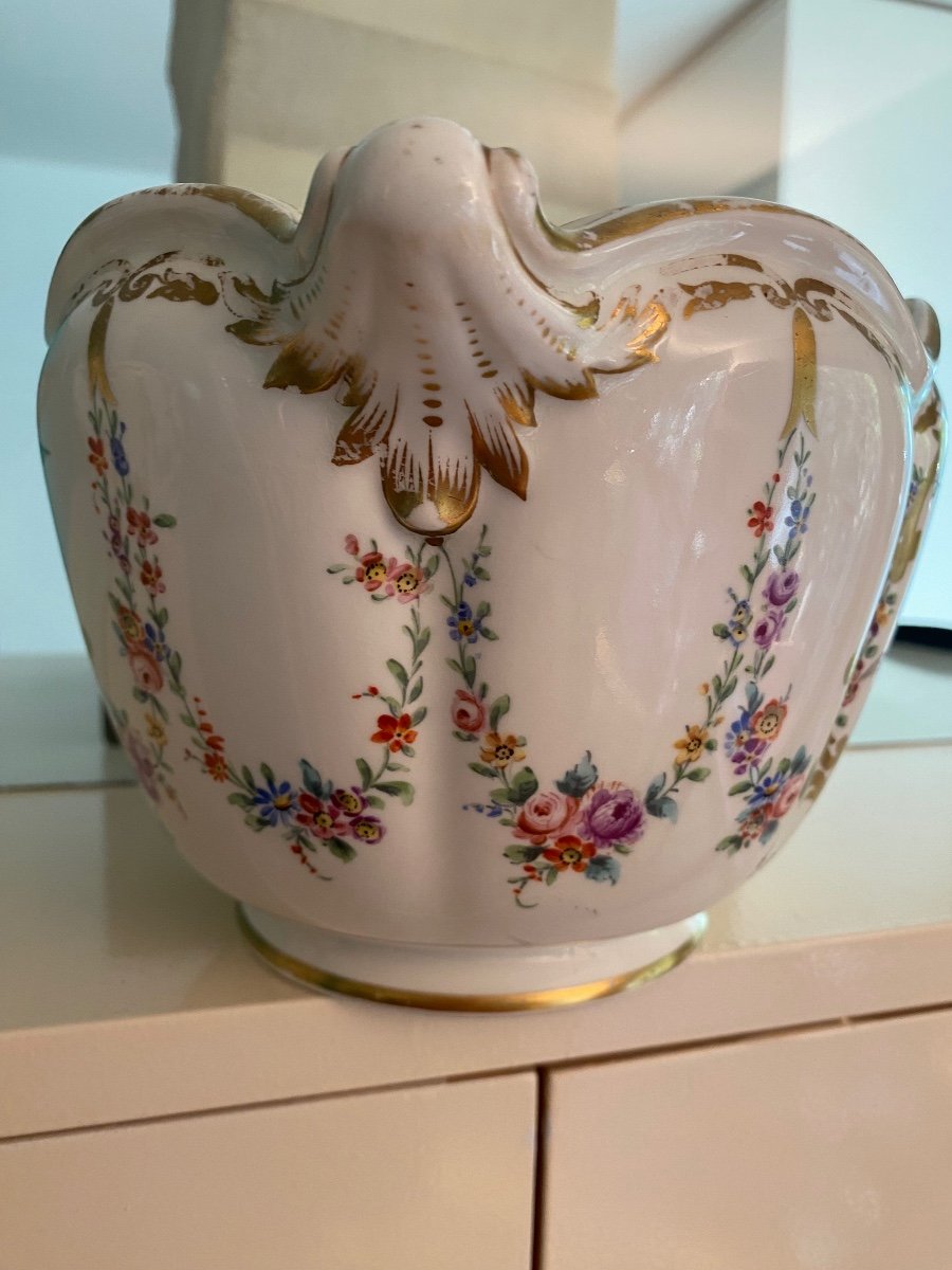 Paire De Rafraîchissoirs à Fruits En Porcelaine De Style Louis XV-photo-5