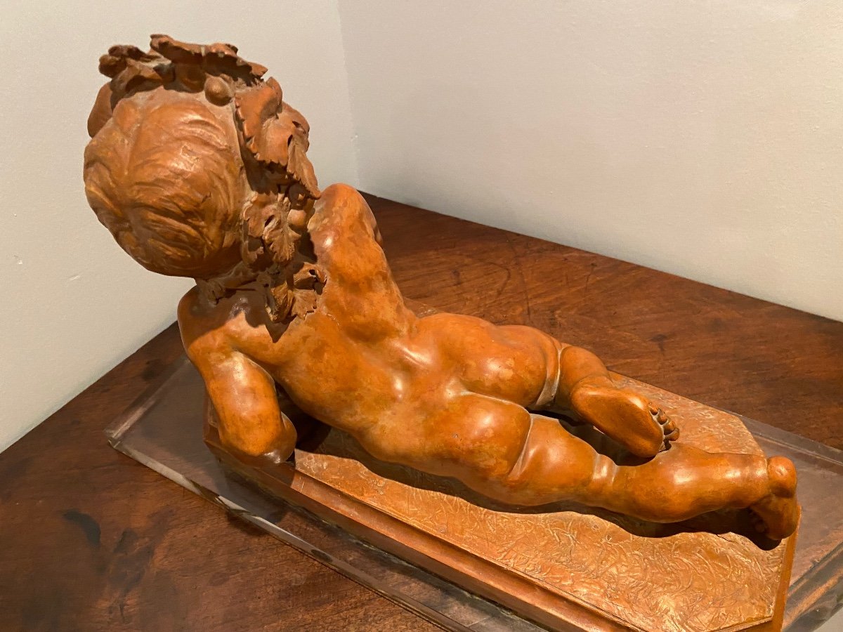 Grande Terre Cuite De Bacchus Enfant, Fin Du XIX Eme Siècle -photo-3