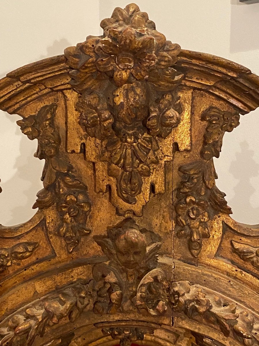 Large Baroque Style Niche In Golden Wood-photo-7