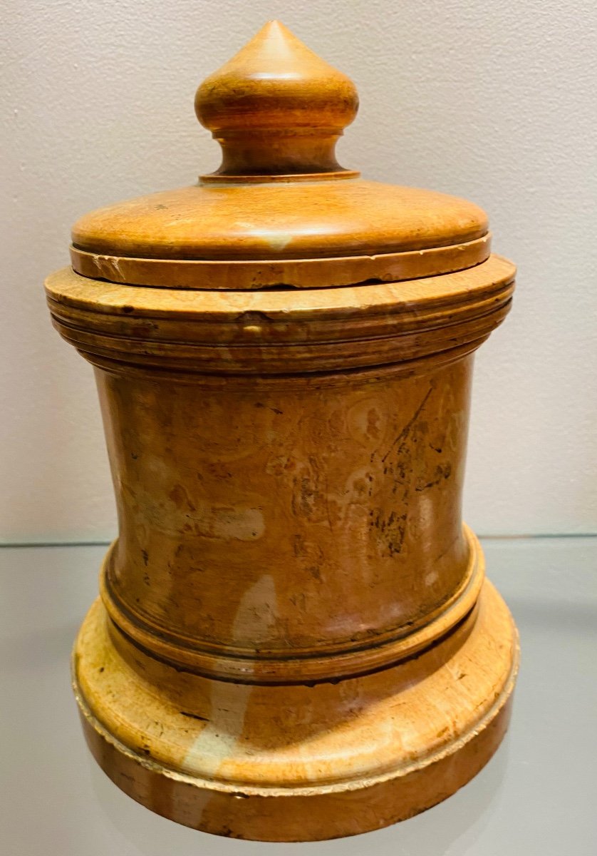 Beau Pot à Onguent Ou à Tabac En Marbre Rose Du XIX Eme Siècle -photo-6