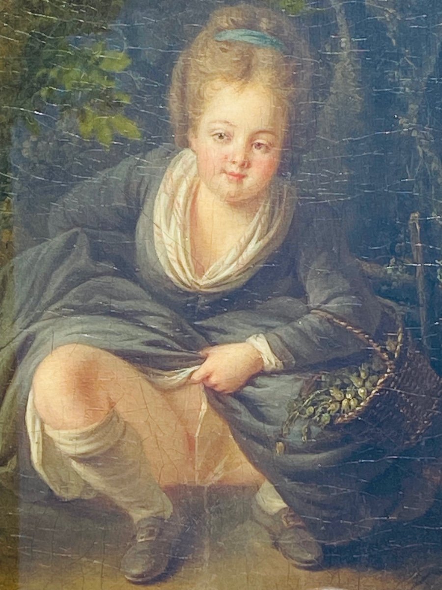 La Petite Pisseuse, Oil On Canvas From The 18th Century, Attributed To Jean-frederic Schall-photo-8