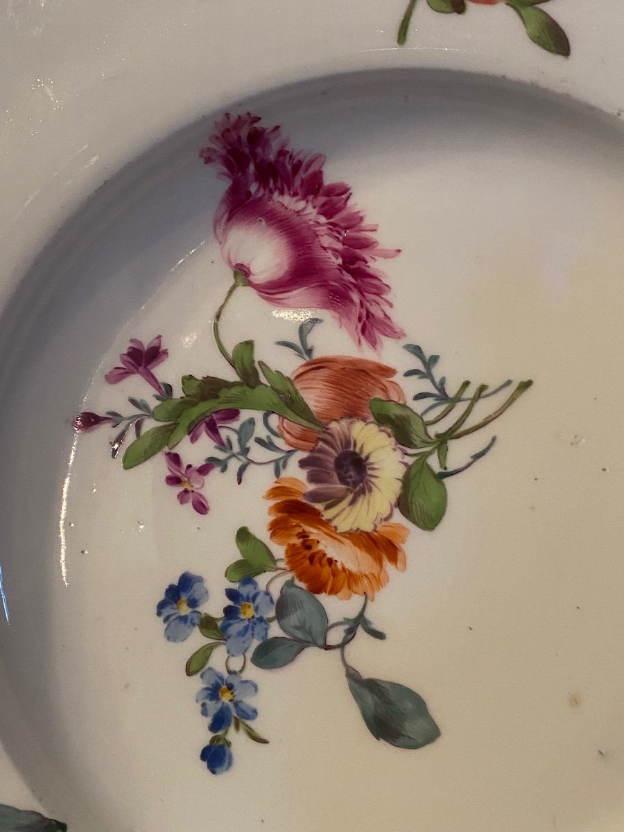Charming Pair Of Meissen Plates From The 18th Century-photo-8