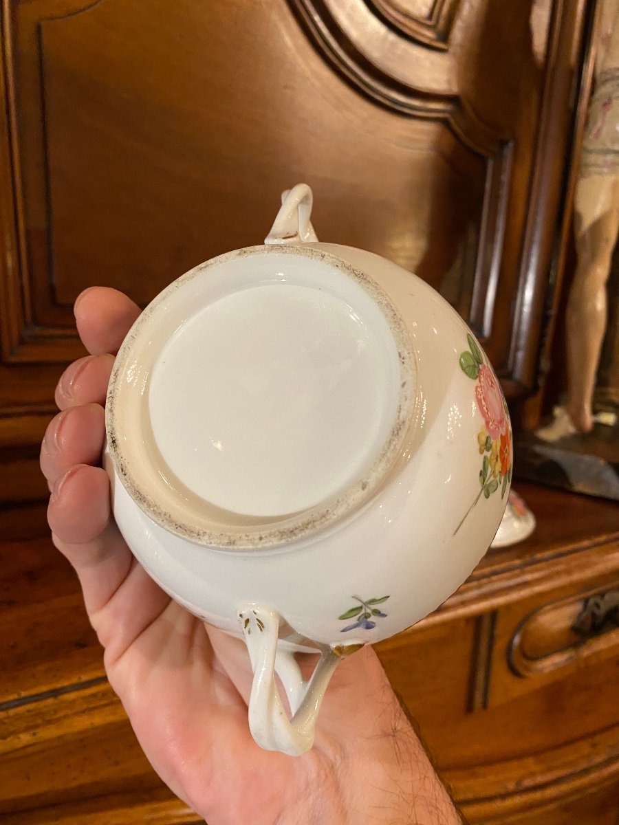 Rare Bouillon Bowl And Its Bowl From The 18th Century Signed Veuve Perrin In Marseille-photo-6