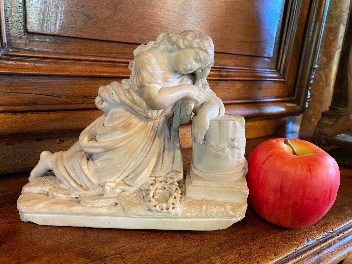Marble From The Grand Tour, Mary Magdalene Penitent Early 19th Century-photo-2