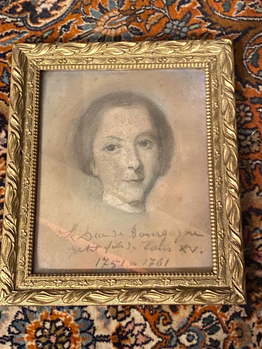 Memorabilia, Pastel Portrait Of The Duke Of Burgundy, End Of The 19th Century-photo-3