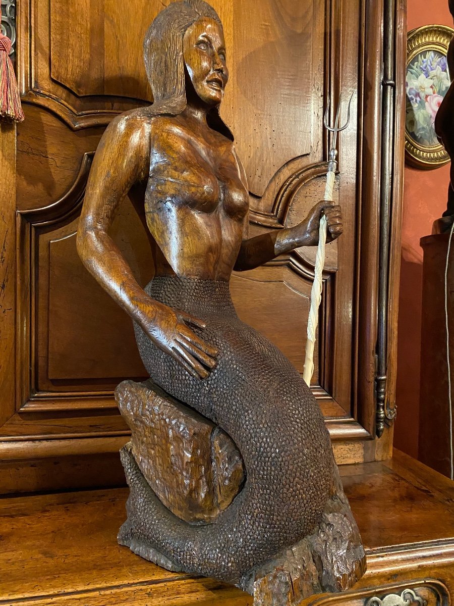 Art Brut, Popular Art Early 20th Century: Mermaid With Trident-photo-3