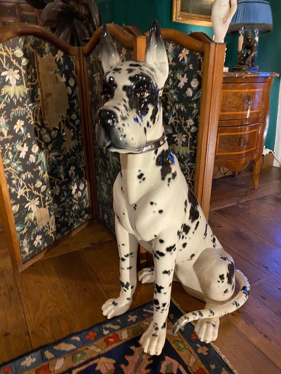 Harlequin Mastiff Scale 1, In Ceramic From The 1960s-photo-8