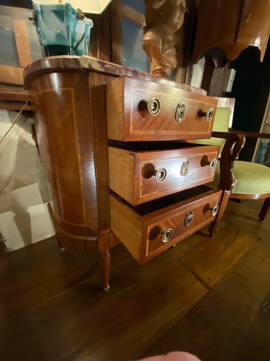 Petite Commode De Style Louis XVI, Travail Du Faubourg Vers 1930-photo-3