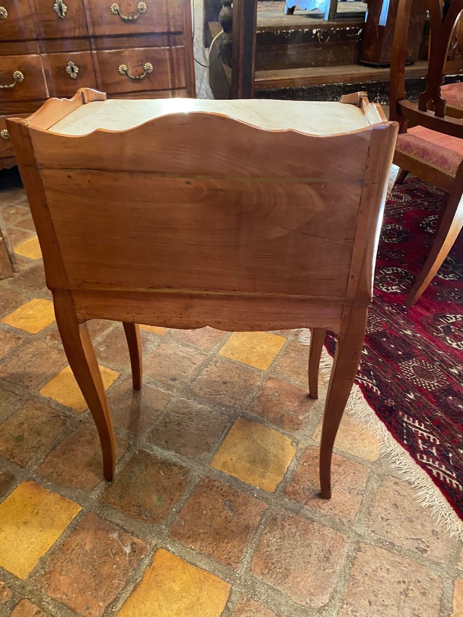 Louis XV Period Cherry Wood Table With Marble Top -photo-4