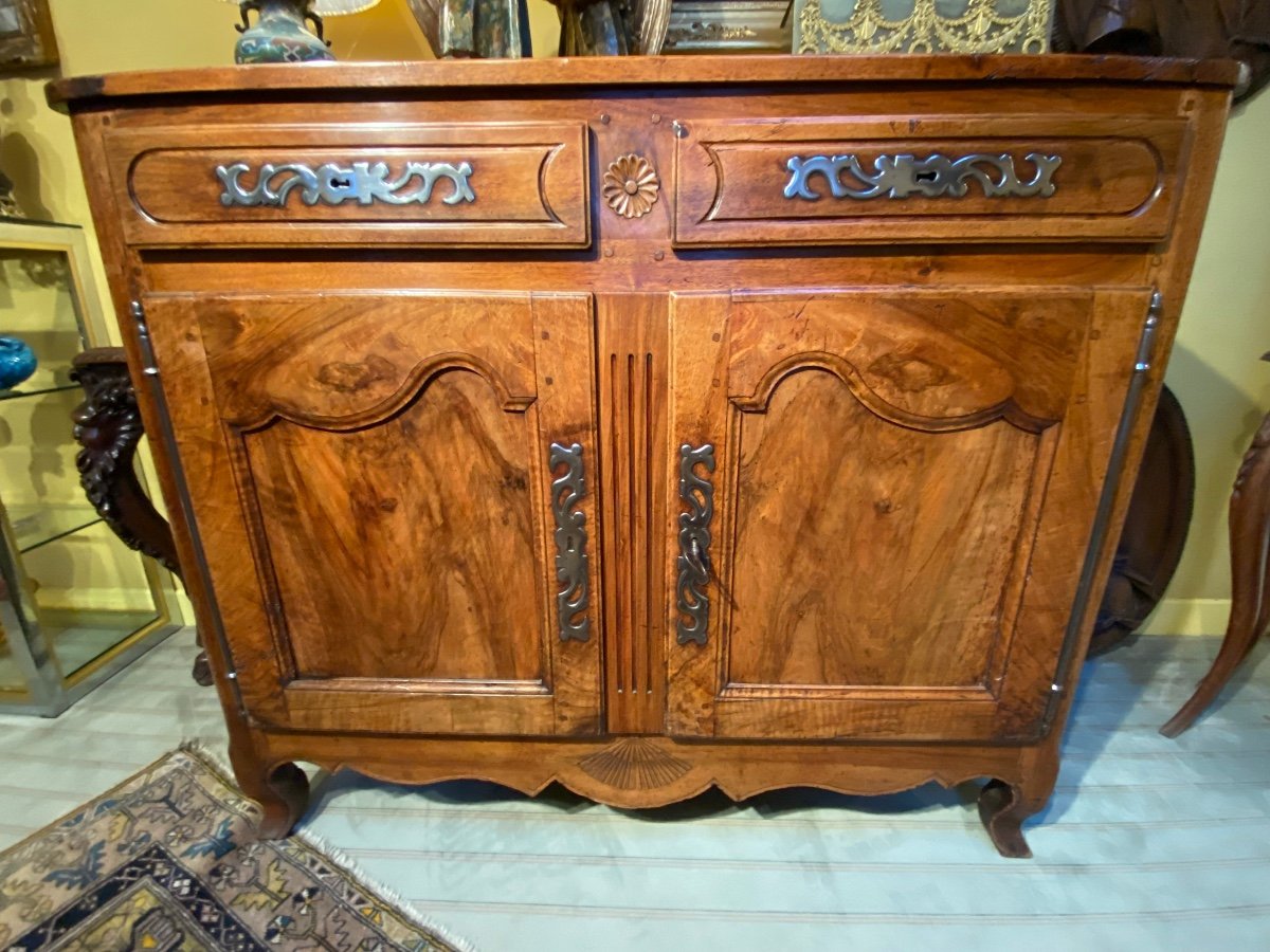 Beautiful Regional Buffet In Solid Walnut, Solognot End Of 18th Century -photo-3