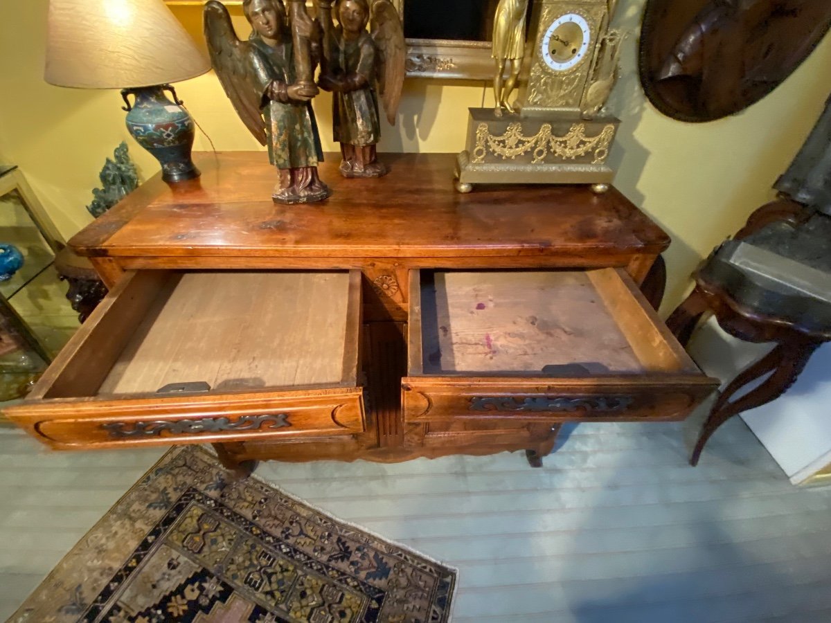 Beautiful Regional Buffet In Solid Walnut, Solognot End Of 18th Century -photo-4