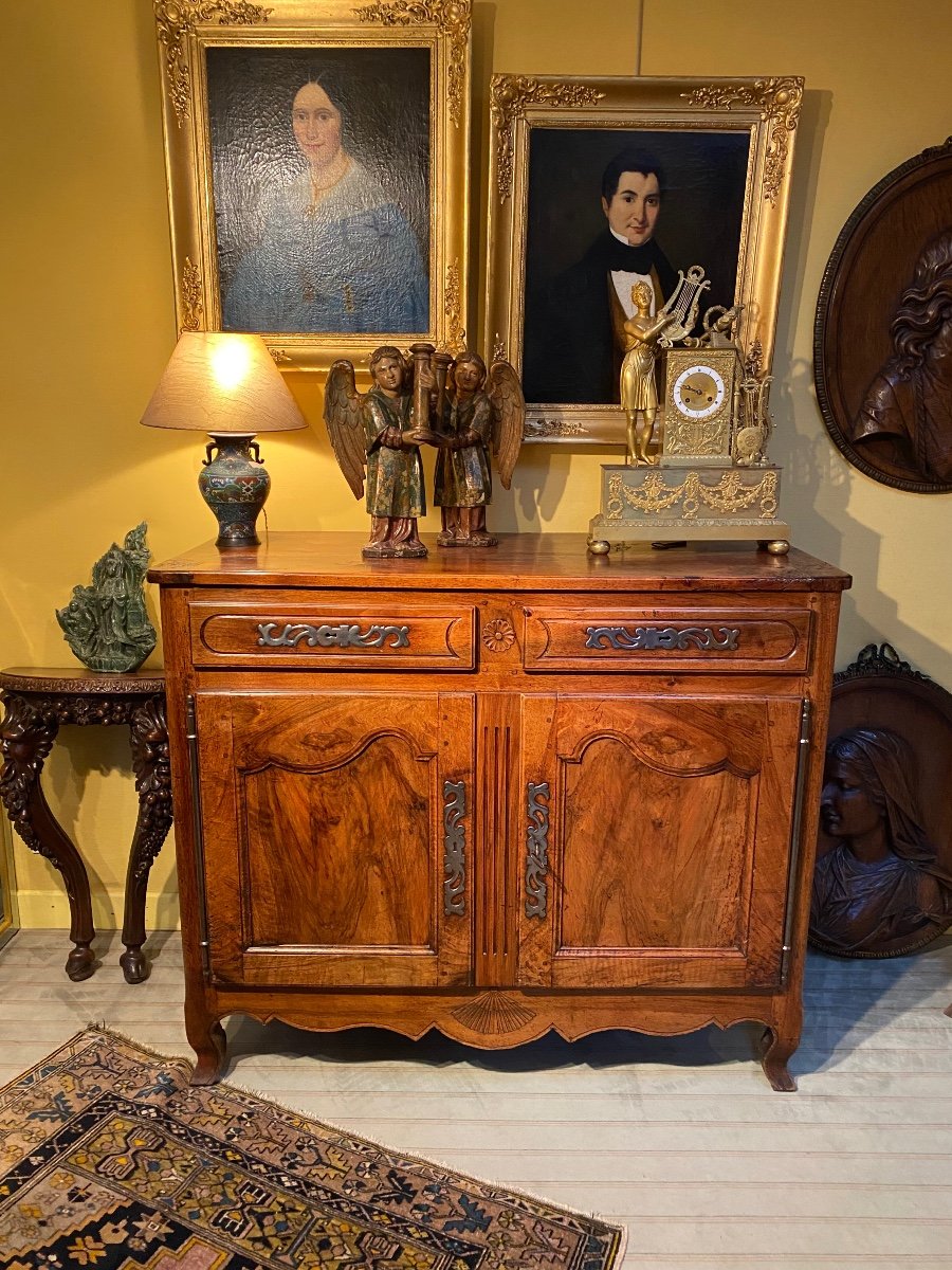 Beautiful Regional Buffet In Solid Walnut, Solognot End Of 18th Century -photo-8