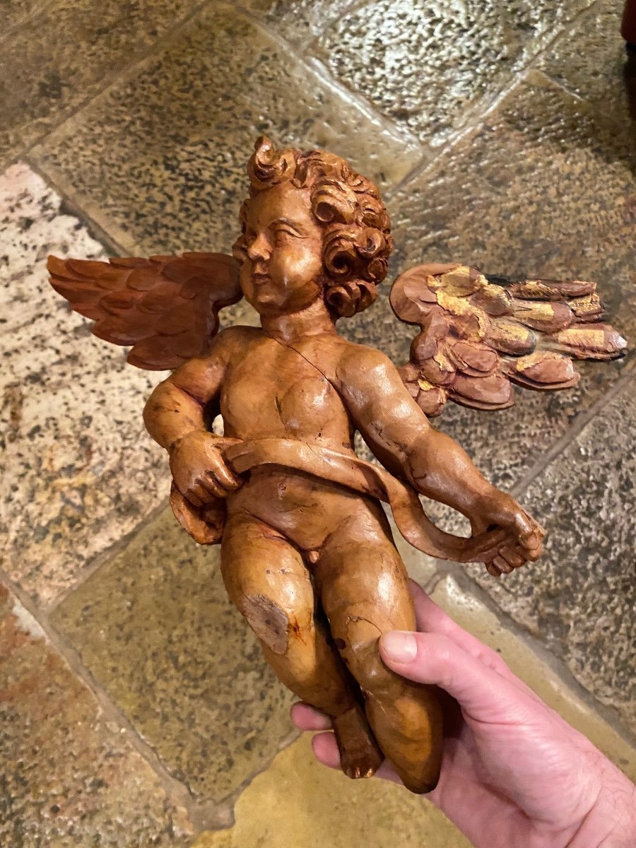 Ange à La Houpette Et Au Phylactère Du XVIII Eme Siècle -photo-8