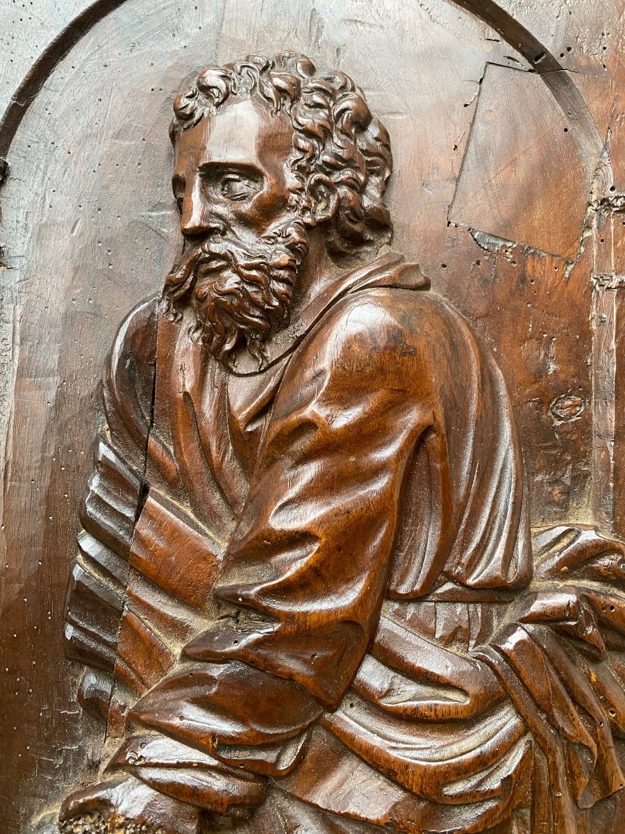 Beautiful Bas Relief Panel From The Beginning Of The 17th Century: Saint Joseph With The Flowered Stick -photo-1