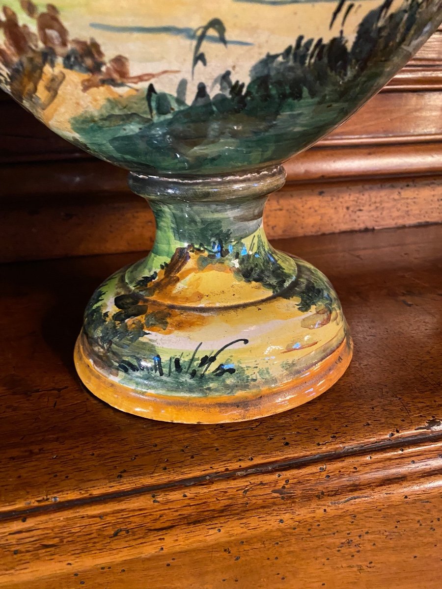 Lumineux Vase En Majolique Italienne Du XIX Eme Siècle -photo-7