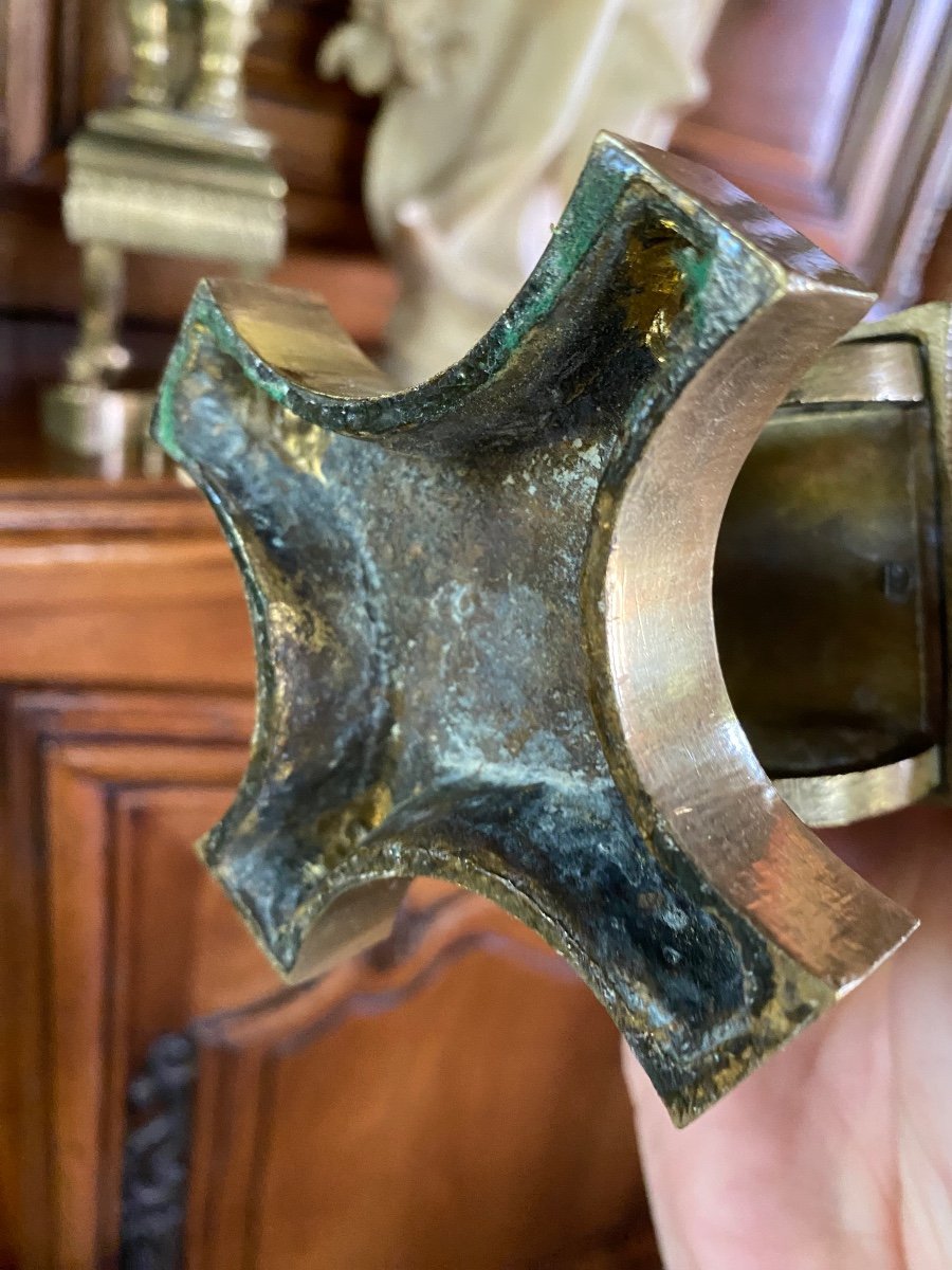 Marmousets Aux Cors De Chasse, Bougeoirs En Bronze Fin Du XIX Eme Siècle -photo-1