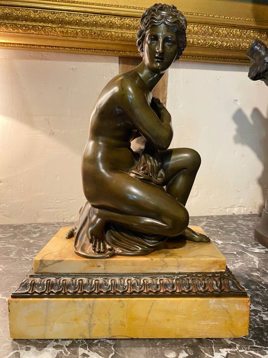 Venus à La Tortue, Bronze Du XIX Eme Siècle -photo-2