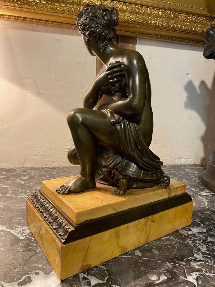 Venus à La Tortue, Bronze Du XIX Eme Siècle -photo-3