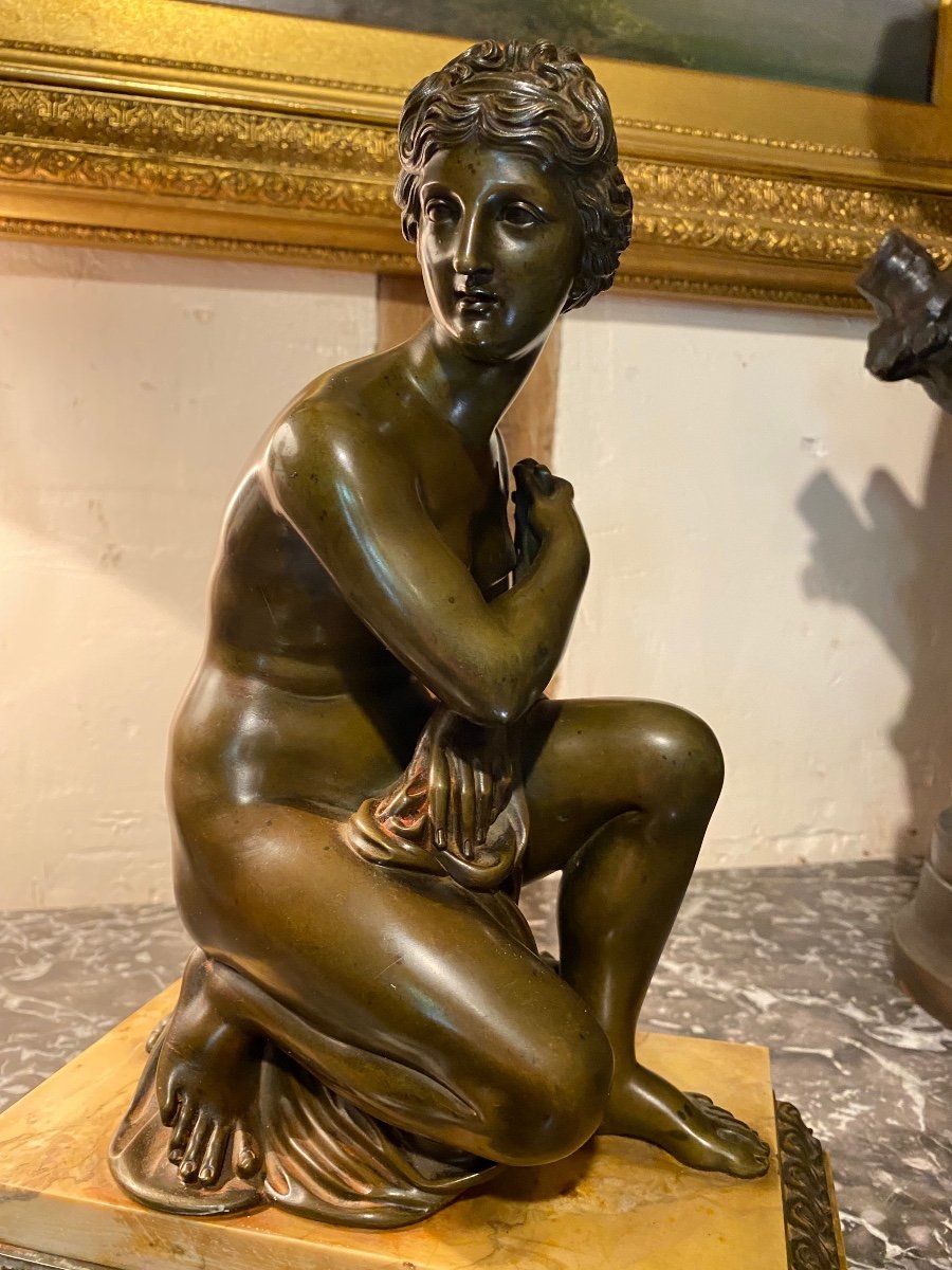 Venus à La Tortue, Bronze Du XIX Eme Siècle -photo-1