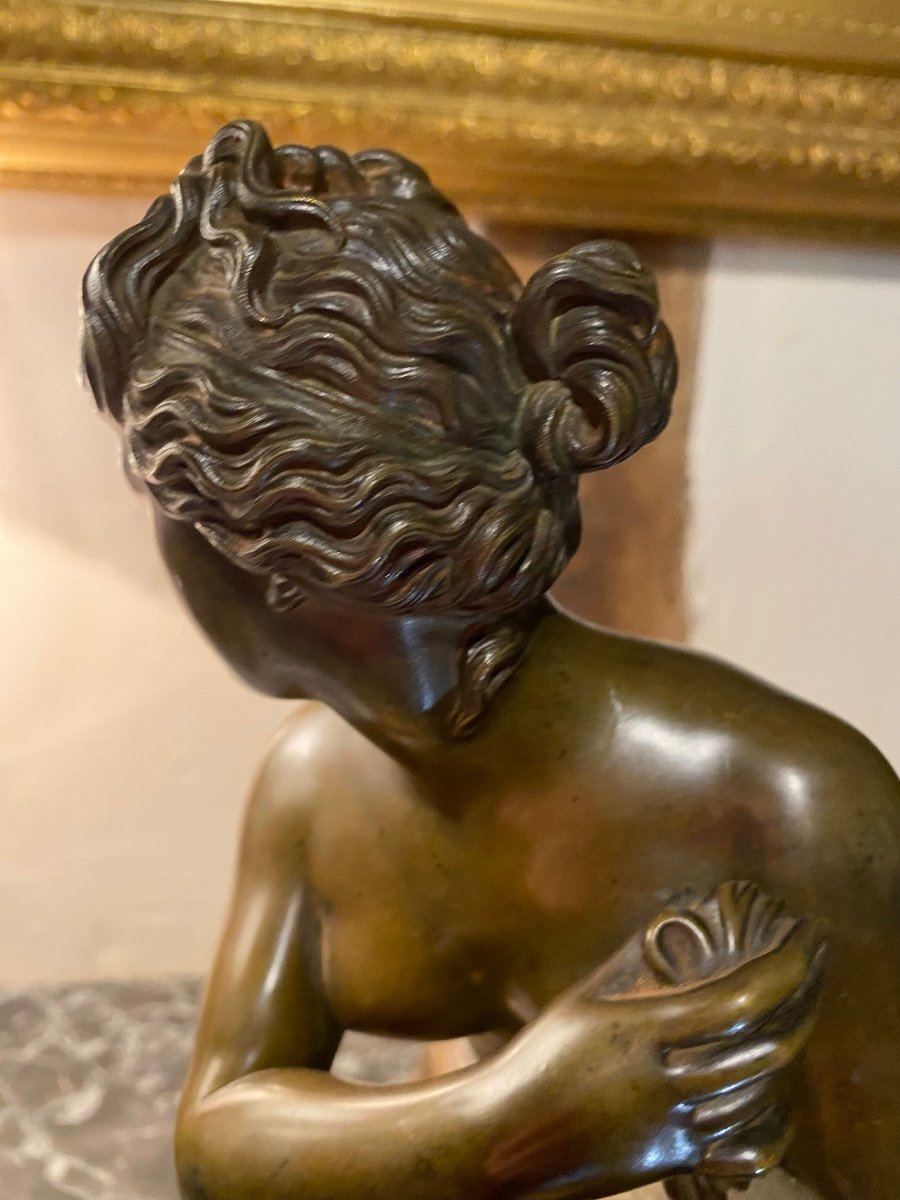 Venus à La Tortue, Bronze Du XIX Eme Siècle -photo-4