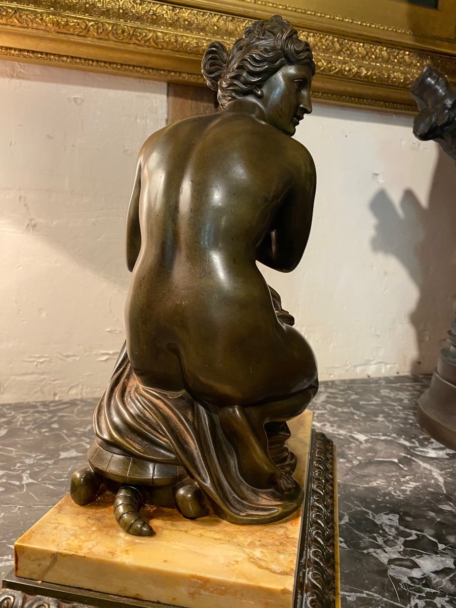 Venus à La Tortue, Bronze Du XIX Eme Siècle -photo-8